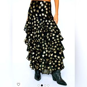 Metallic Star Ruffle Maxi-Skirt (6)